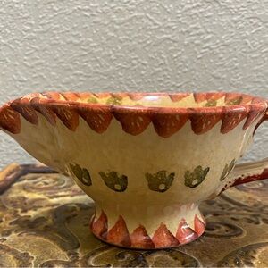 Source Unknown Ceramic Bowl with Red and Green Patterns
